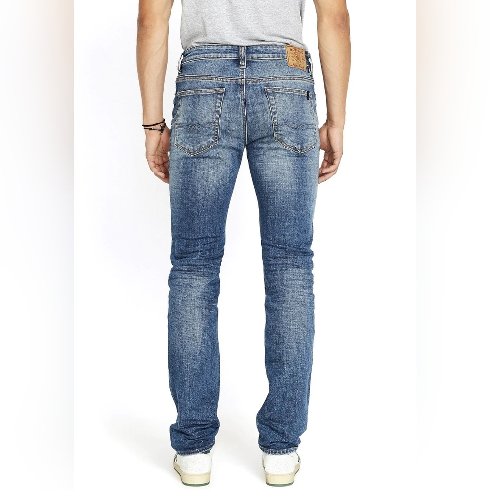NWT Buffalo David Bitton Straight Six Sanded Blue Jeans 32x32 Mens Stretch Denim - Picture 4 of 16